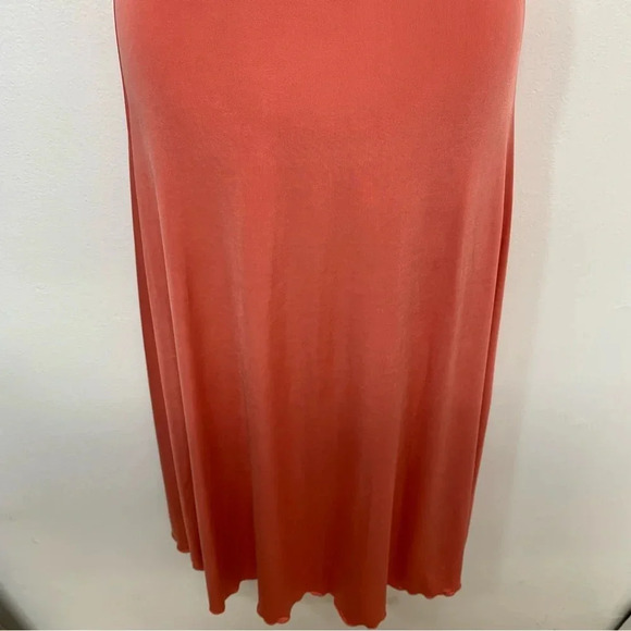 Sincerely Jules Dress Small Y2K  Halter Key Hole Midi Strapless Orange Stretch - Picture 3 of 9